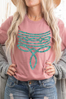 Turquoise Stone Boot Stitch Graphic T Shirts