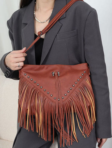 Fringe Leather Western Crossbody bag