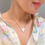 My Heart White Link Chain Necklace