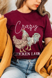 Crazy Chicken Lady Graphic T Shirts