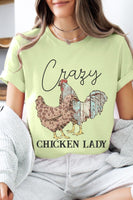 Crazy Chicken Lady Graphic T Shirts