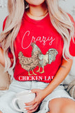 Crazy Chicken Lady Graphic T Shirts