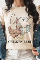 Crazy Chicken Lady Graphic T Shirts