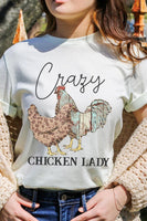 Crazy Chicken Lady Graphic T Shirts