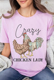 Crazy Chicken Lady Graphic T Shirts