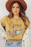 Crazy Chicken Lady Graphic T Shirts