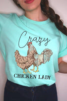 Crazy Chicken Lady Graphic T Shirts