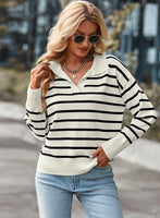 V-Neck Striped Sweater