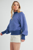 Royal Blue Bell Sleeve Sweater