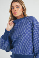 Royal Blue Bell Sleeve Sweater