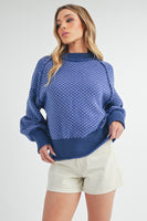 Royal Blue Bell Sleeve Sweater