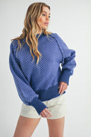 Royal Blue Bell Sleeve Sweater