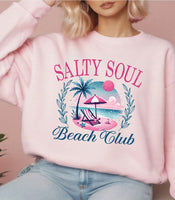 Salty Soul Beach Club CrewNeck Sweatshirt