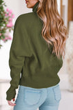 Stand Collar Ribbed Thumbhole Sleeve Sweatshirt