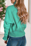 Stand Collar Ribbed Thumbhole Sleeve Sweatshirt