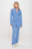 2 Piece Set Matching Flare jumpsuit Active Jacket