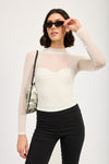 Sheer Ruched Long Sleeve Top