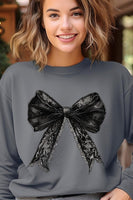 Halloween Coquette bow Graphic Fleece Sweatshirts