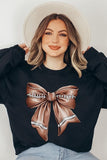 Coquette Football Bow Graphic Fleece Sweatshirts