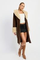 Fur Collar Trench Coat