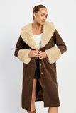 Fur Collar Trench Coat