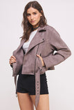 Belted Suede Waist High Jacket