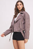 Belted Suede Waist High Jacket