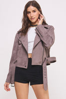 Belted Suede Waist High Jacket