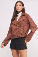 Belted Suede Waist High Jacket