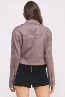 Belted Suede Waist High Jacket