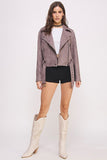 Belted Suede Waist High Jacket