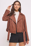 Belted Suede Waist High Jacket