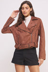 Belted Suede Waist High Jacket