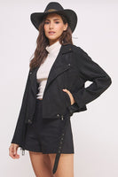 Belted Suede Waist High Jacket