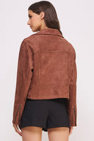 Belted Suede Waist High Jacket