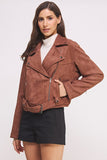 Plus Size Belted Waist Suede Jacket