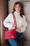 Red Shoulder Bag with Changeable Straps