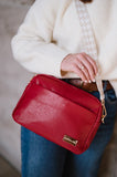 Red Shoulder Bag with Changeable Straps