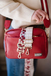 Red Shoulder Bag with Changeable Straps