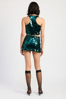 Sequin Racer Back Top