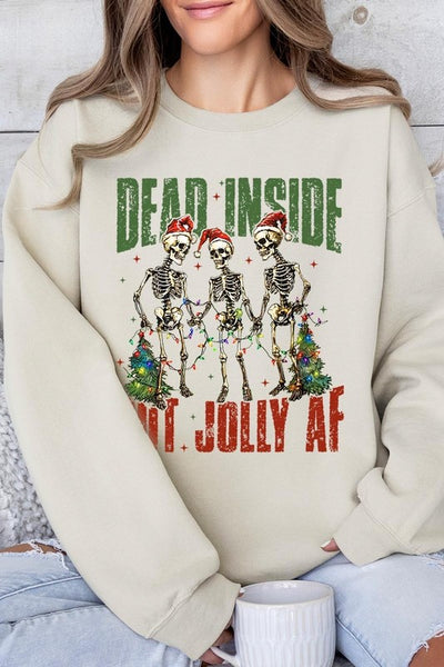 Dead Inside But Jolly AF Skeleton Sweatshirts