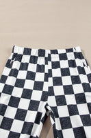 Checkered High Rise Flared Pants