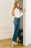 High Rise Tummy Control Wide Leg Denim Jeans