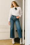 High Rise Tummy Control Wide Leg Denim Jeans