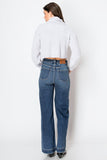 High Rise Tummy Control Wide Leg Denim Jeans