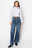 High Rise Tummy Control Wide Leg Denim Jeans