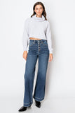 High Rise Tummy Control Wide Leg Denim Jeans