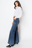 High Rise Tummy Control Wide Leg Denim Jeans