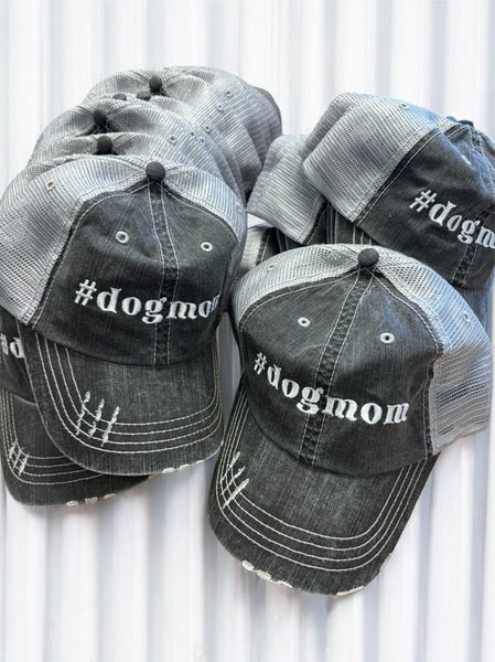 #dogmom Embroidered Soft Dad Cap Hat