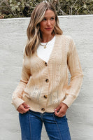 Women  Open Knit Drop Shoulder Sweater Cardigan